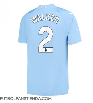 Manchester City Kyle Walker #2 Primera Equipación 2023-24 Manga Corta